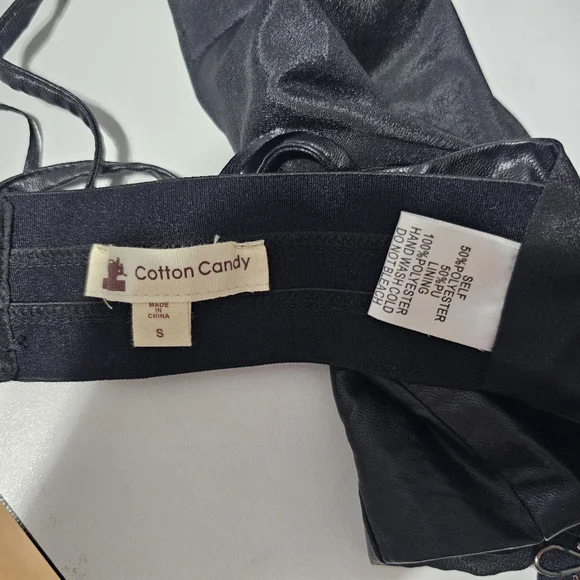 Cotton Candy Black Vegan Leather Bralette - Picture 8 of 8